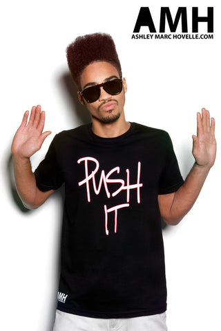 001 PUSH IT - T-SHIRT-CHARCOAL