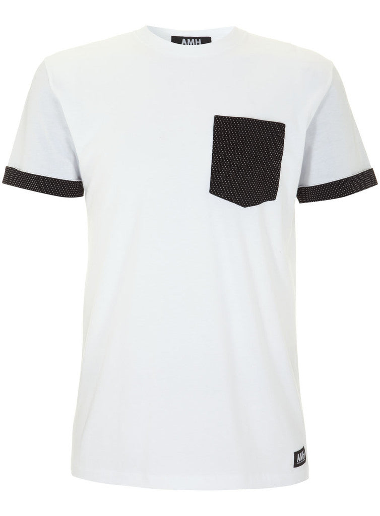 001-SPOT FABRIC POCKET T-SHIRT-WHITE